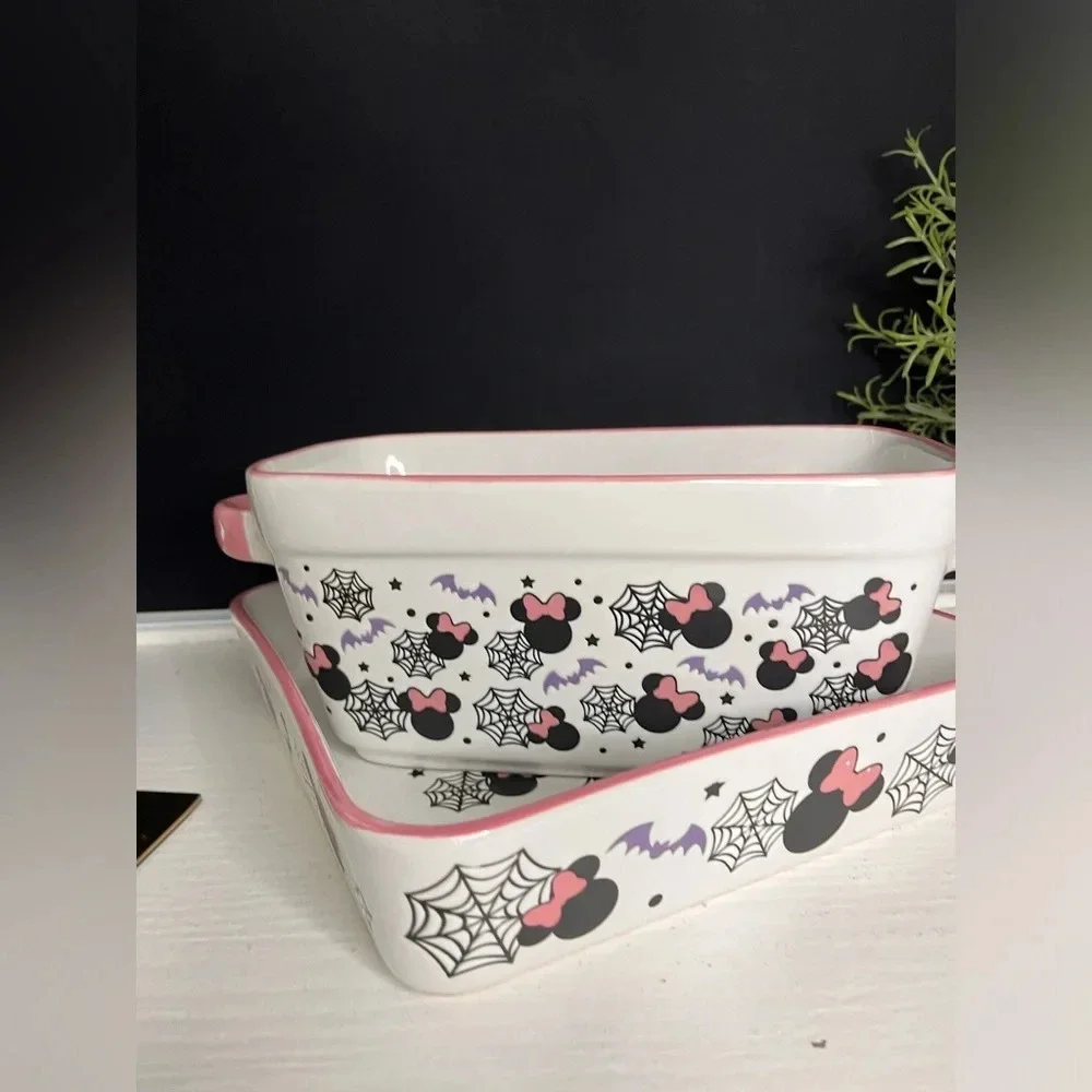 Disney Minnie Mouse Spider Web Casserole Dish Set & Loaf Pan NWT